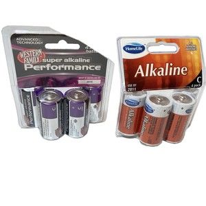 Set of Four“D” Alkaline Batteries PLUS Set of Four “C” Alkaline Batteries SEALED